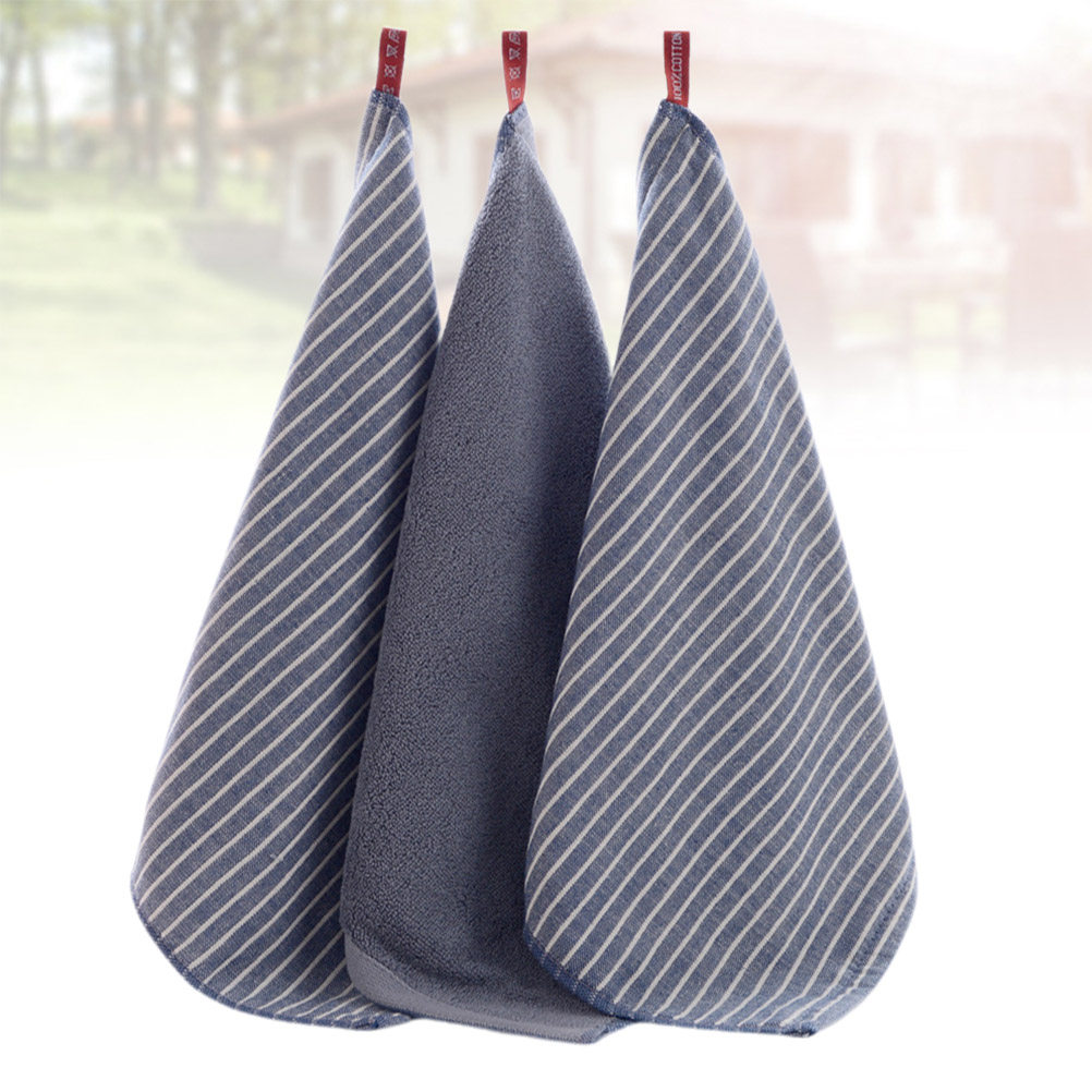 Home Textiles In Pakistan - 3Pcs Striped Towels Heavy Duty Cotton