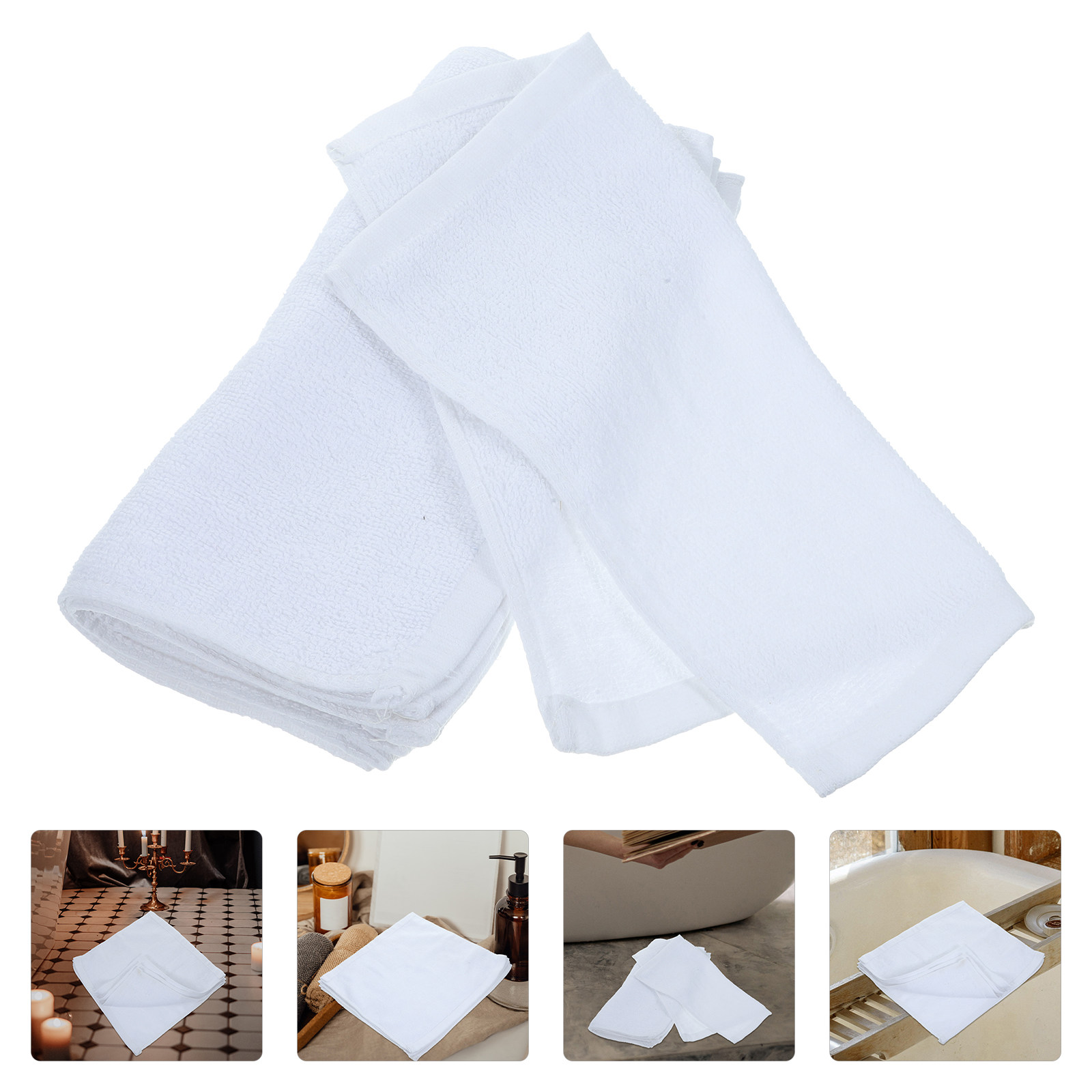 Home Textiles In Pakistan - 5Pcs Cotton Washcloths Absorbent Soft Face