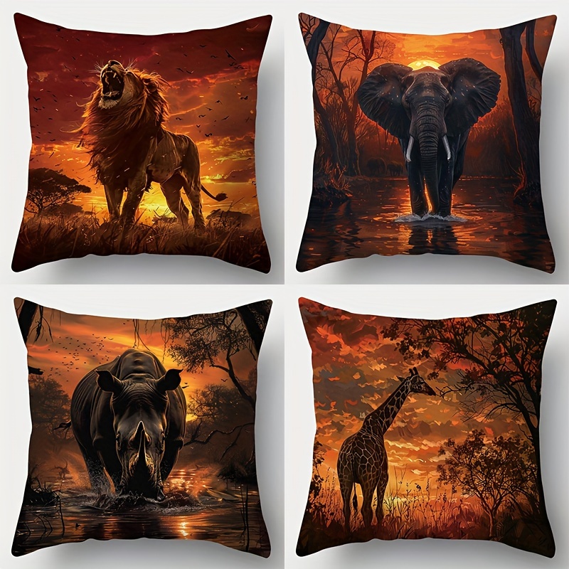 Pillow Insert 18X18 - Pillow Covers Set of 4 African