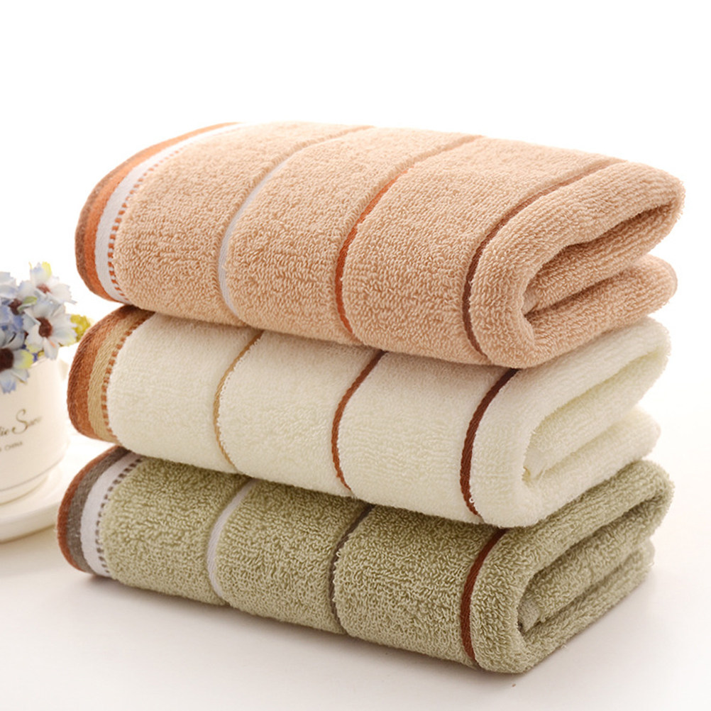 Home Textiles In Pakistan - 3Pcs Face Towels Cotton Stripe Design