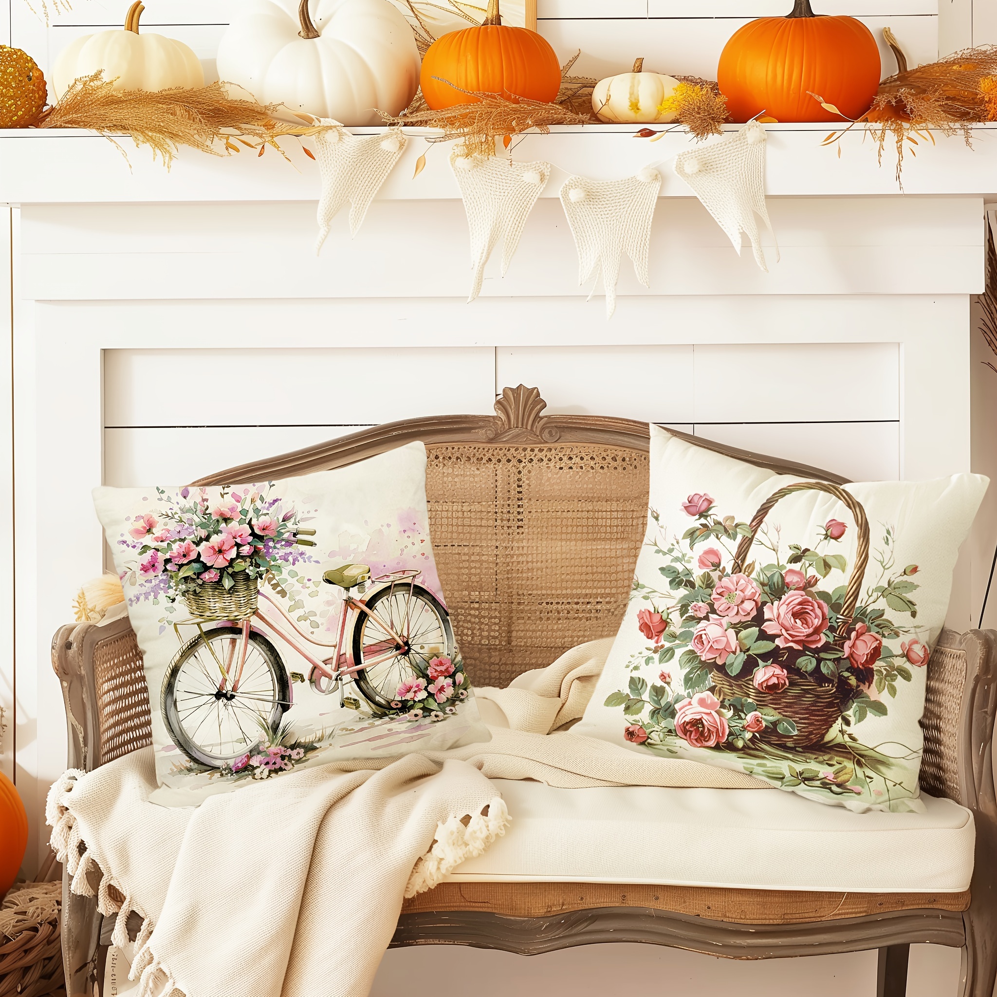 Pillow Covers Set of 4 Vintage - Pillow Insert 18X18 ulasan dan harga