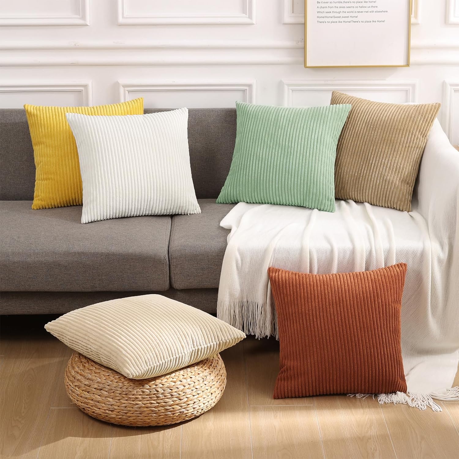 Corduroy Throw Pillow Covers 1 - Pillow Insert 18X18 ulasan dan harga