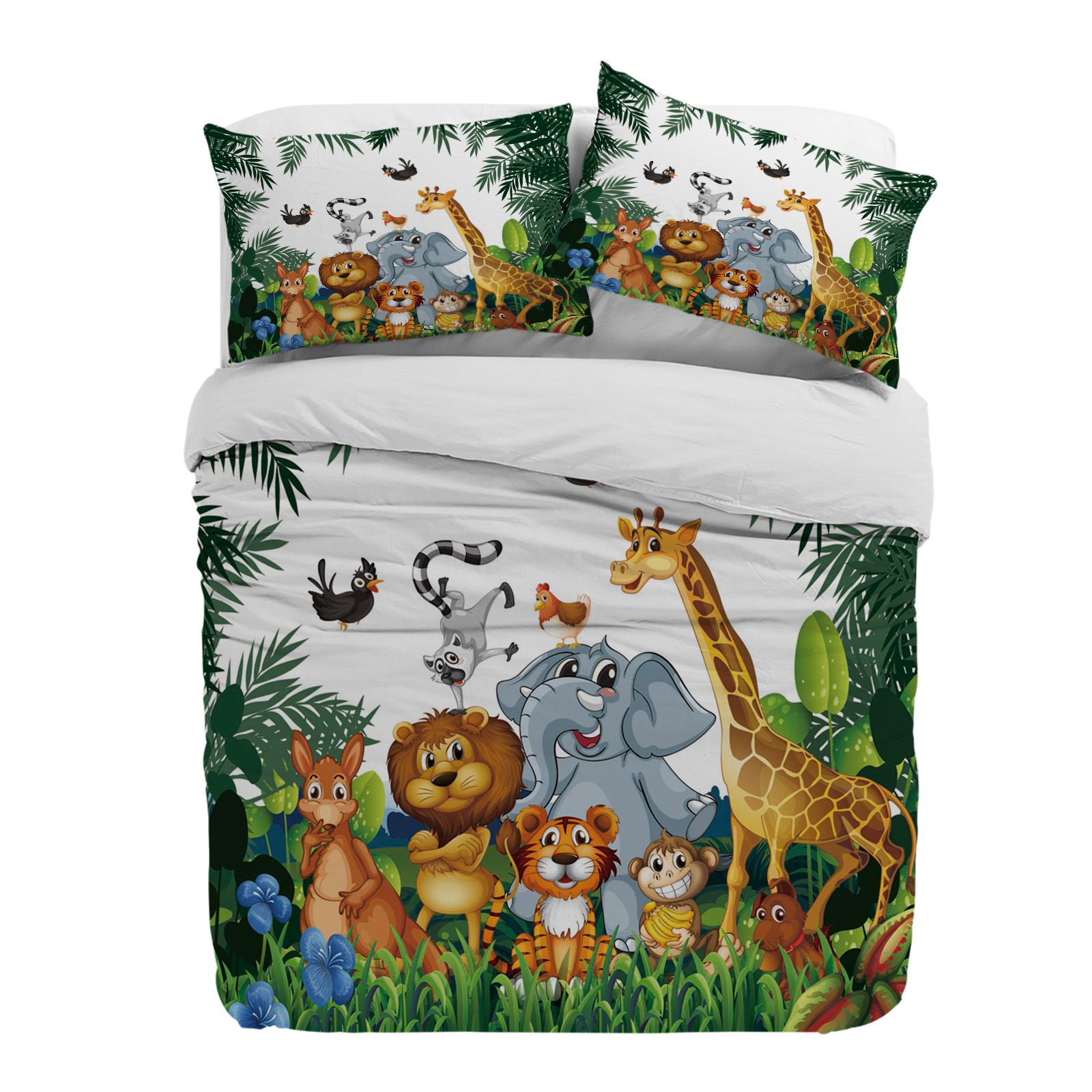 Tropical Jungle Cartoon Animal - Home Textiles Bedding ulasan dan harga