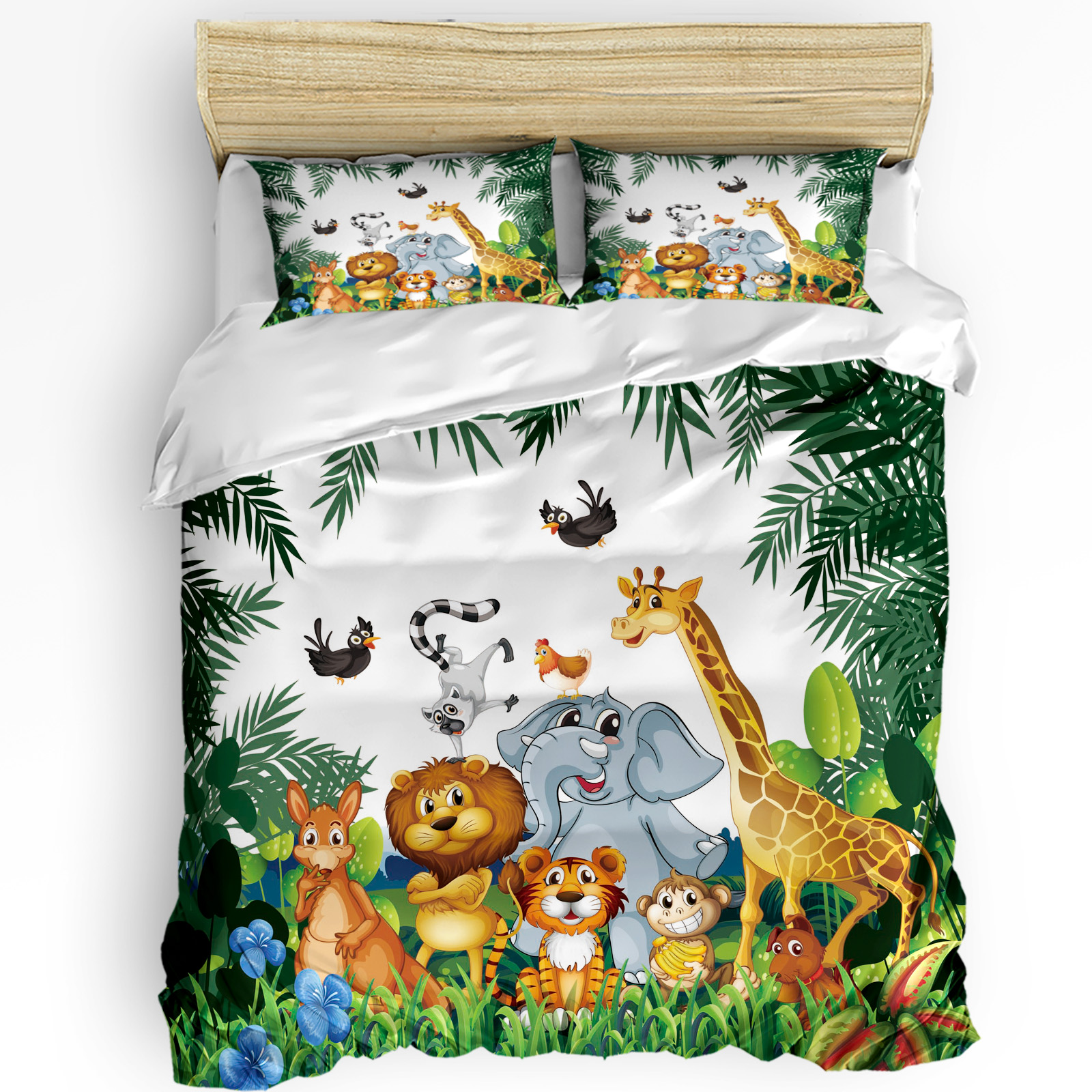 Tropical Jungle Cartoon Animal - Home Textiles Bedding ulasan dan harga