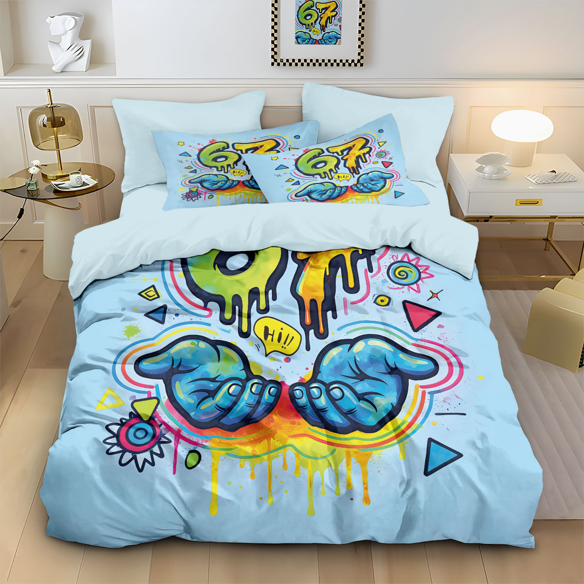 3pcs Graffiti Style Game Contr - Home Textiles Bedding ulasan dan harga