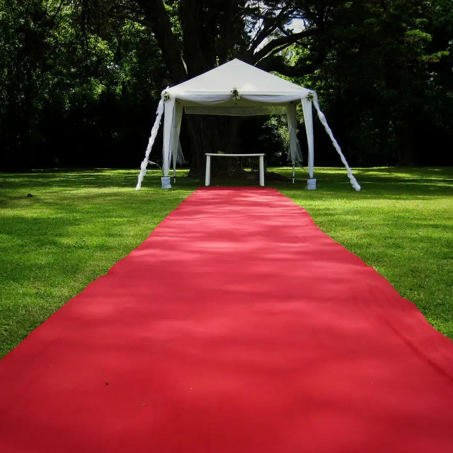 Red Wedding Carpet Thick Mater - Home Textiles Exhibition ulasan dan harga