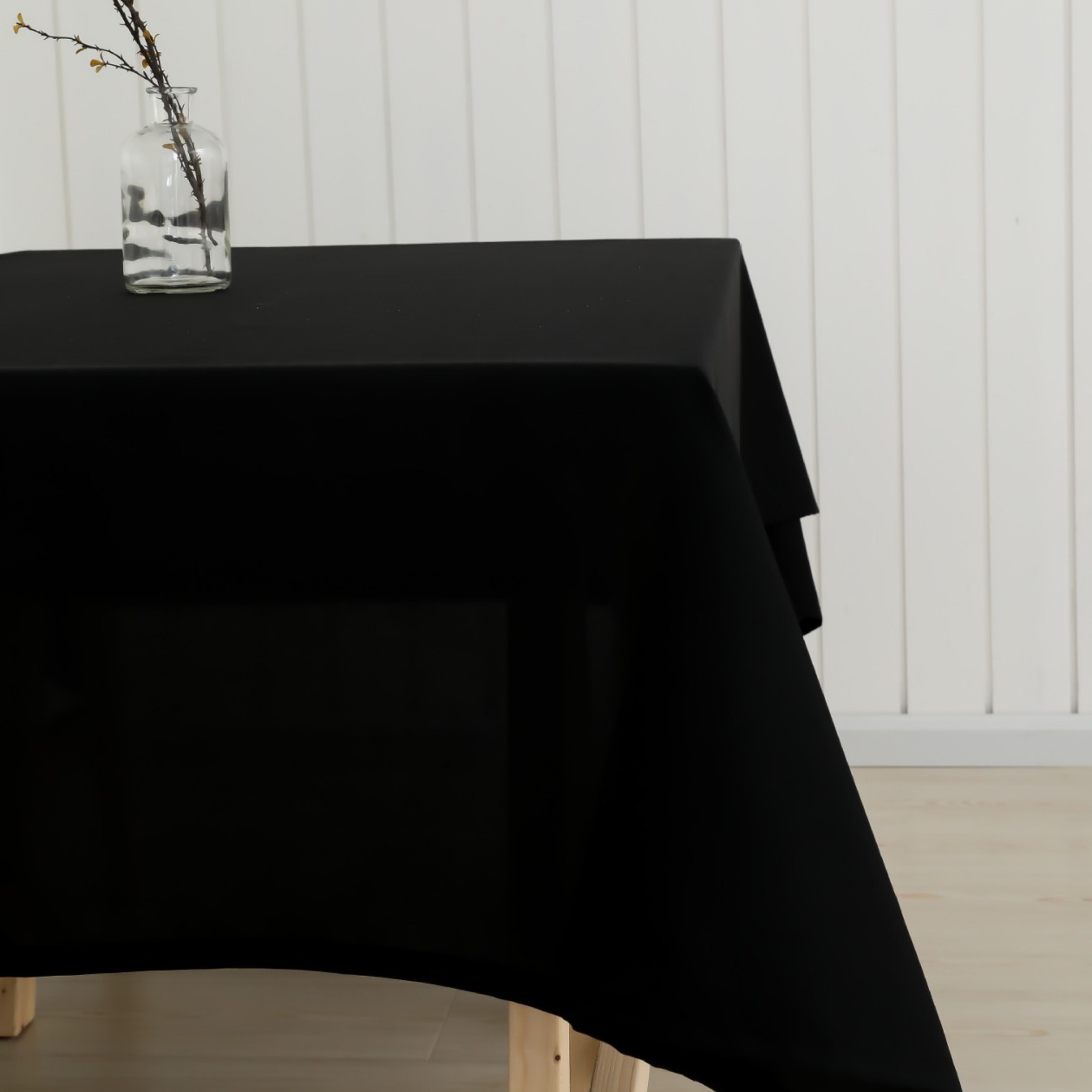 Solid Black Rectangle Tableclo - Home Textiles Exhibition ulasan dan harga