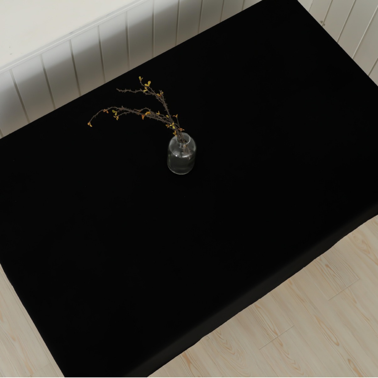 Solid Black Rectangle Tableclo - Home Textiles Exhibition ulasan dan harga