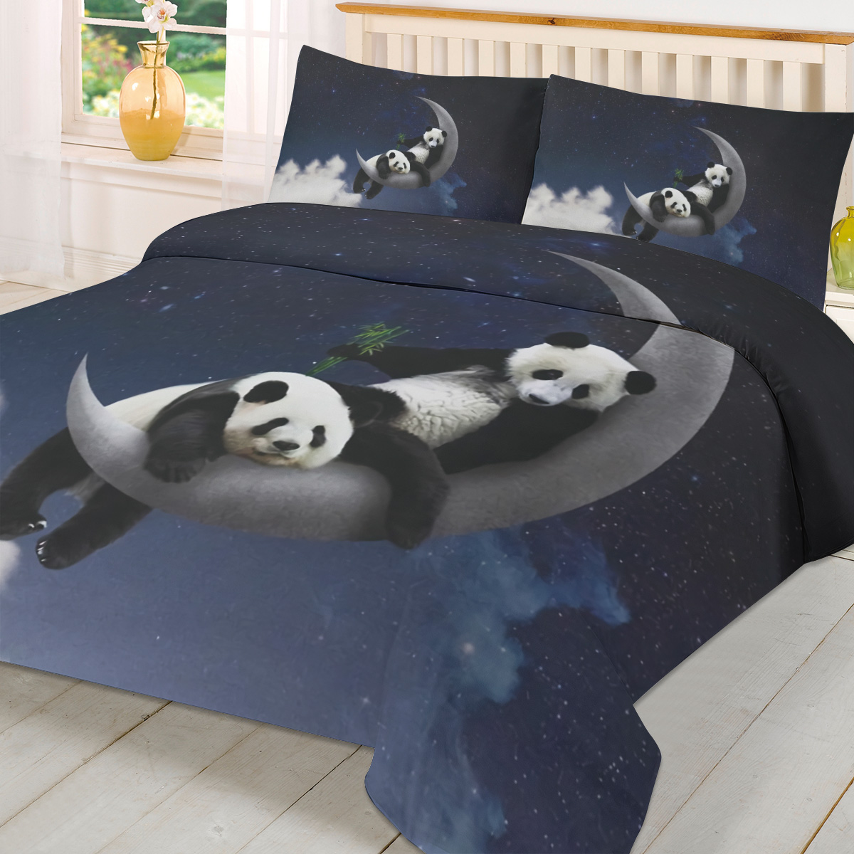 Moon Night Sky Panda Bamboo St - Home Textiles Bedding ulasan dan harga