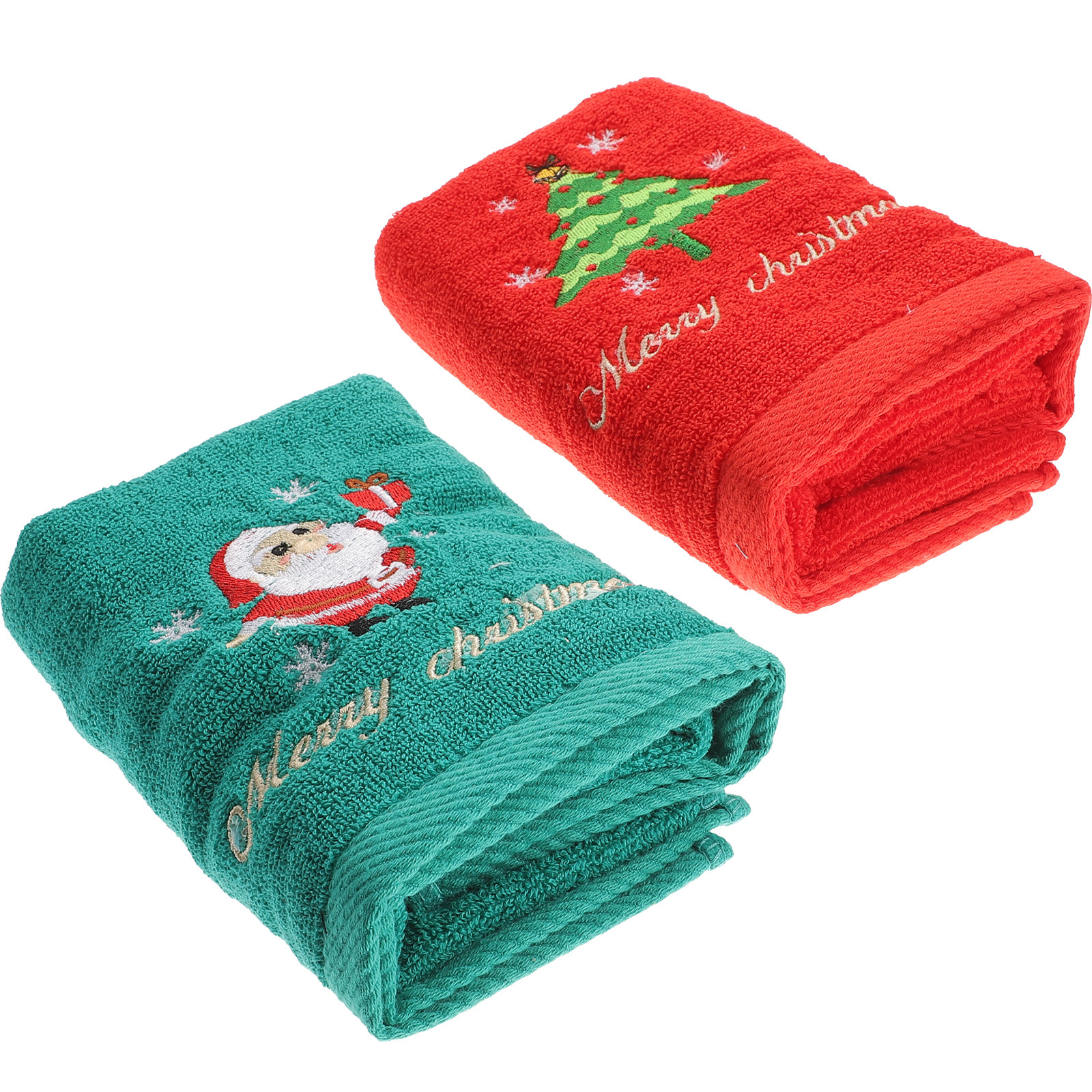 2Pcs Christmas Cotton Towels E - Home Textiles In Pakistan ulasan dan harga
