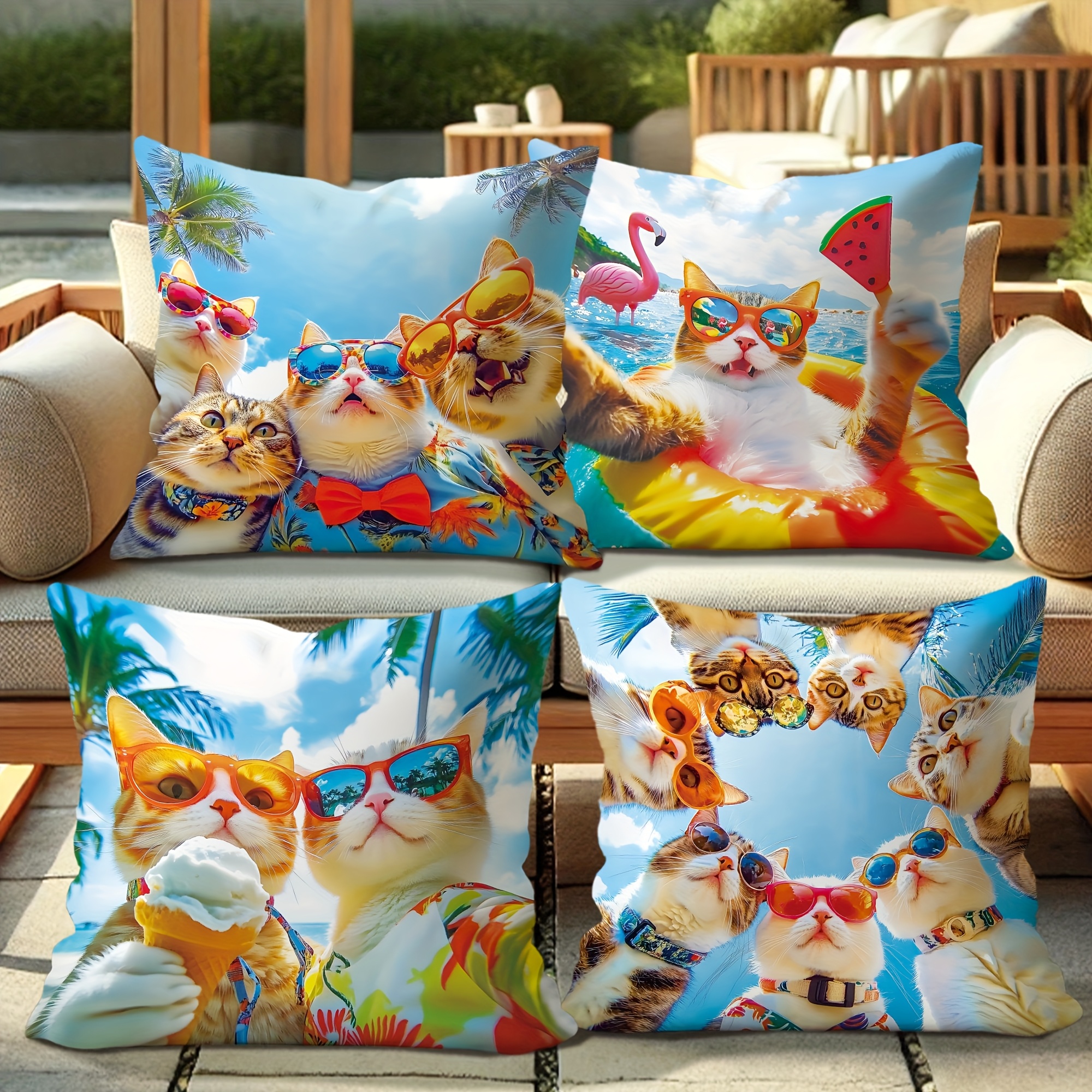 Pillow Covers Set of 4 Tropica - Pillow Insert 18X18 ulasan dan harga