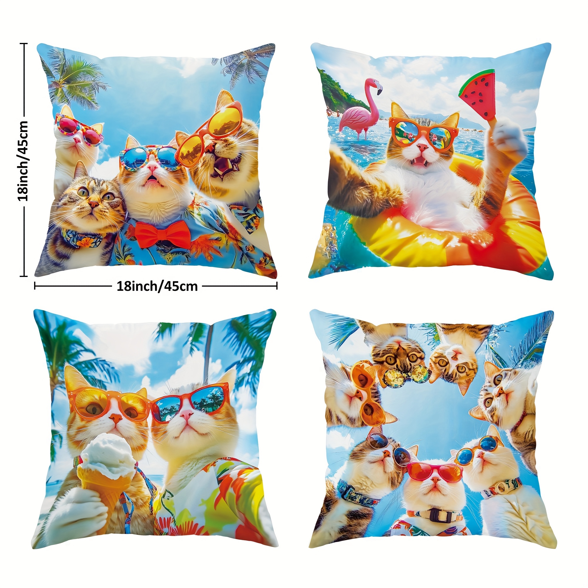 Pillow Covers Set of 4 Tropica - Pillow Insert 18X18 ulasan dan harga