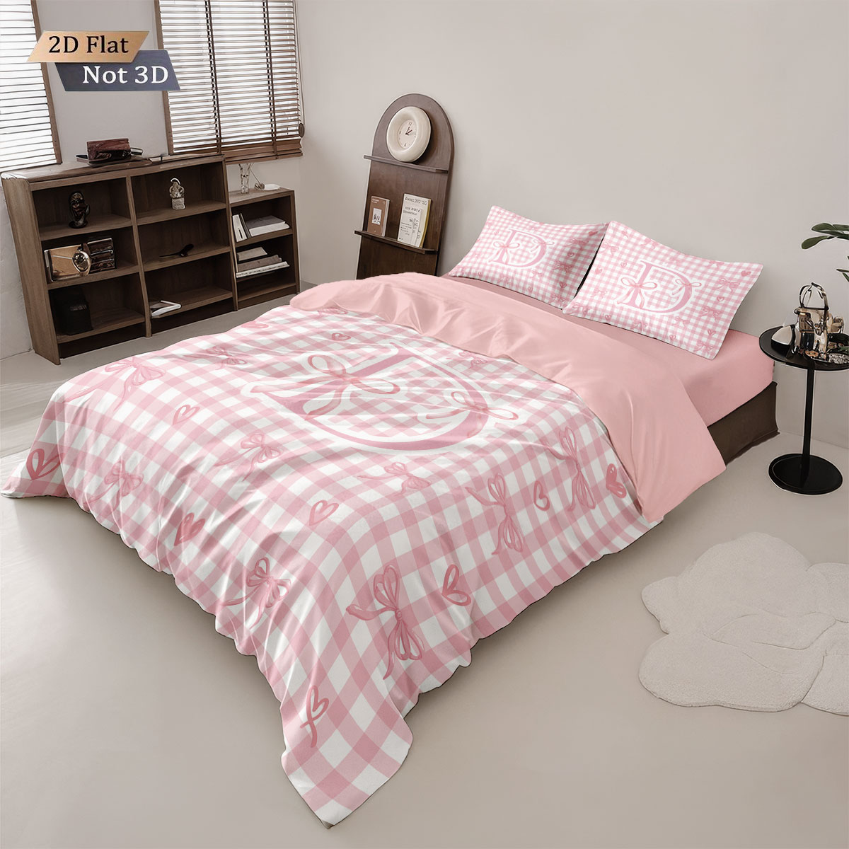 3pcs Pink Bow D-Printed Corele - Home Textiles Bedding ulasan dan harga