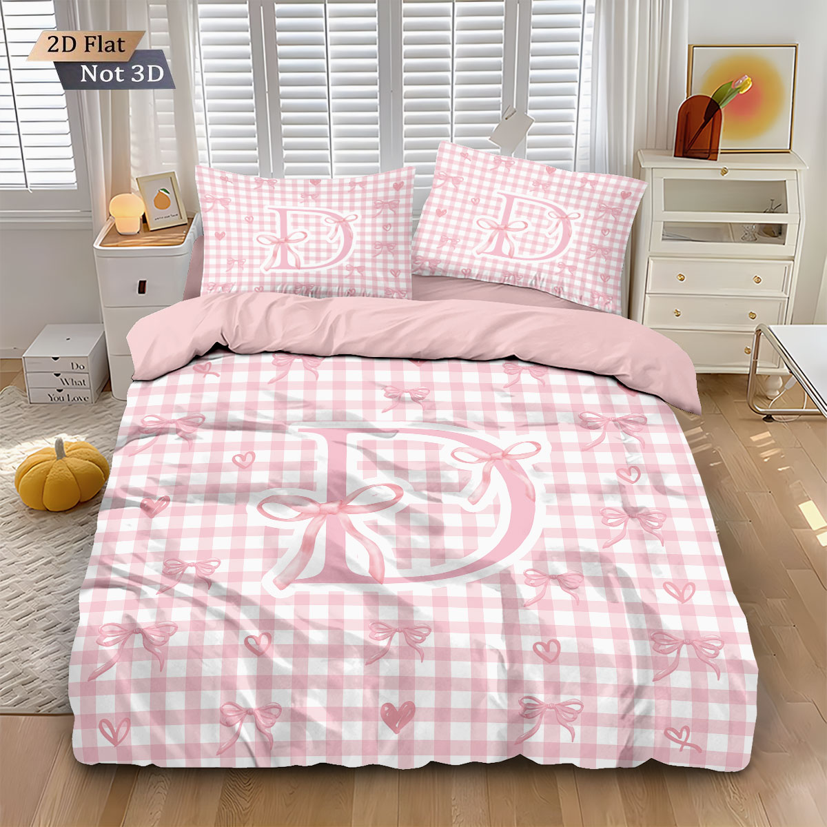 3pcs Pink Bow D-Printed Corele - Home Textiles Bedding ulasan dan harga