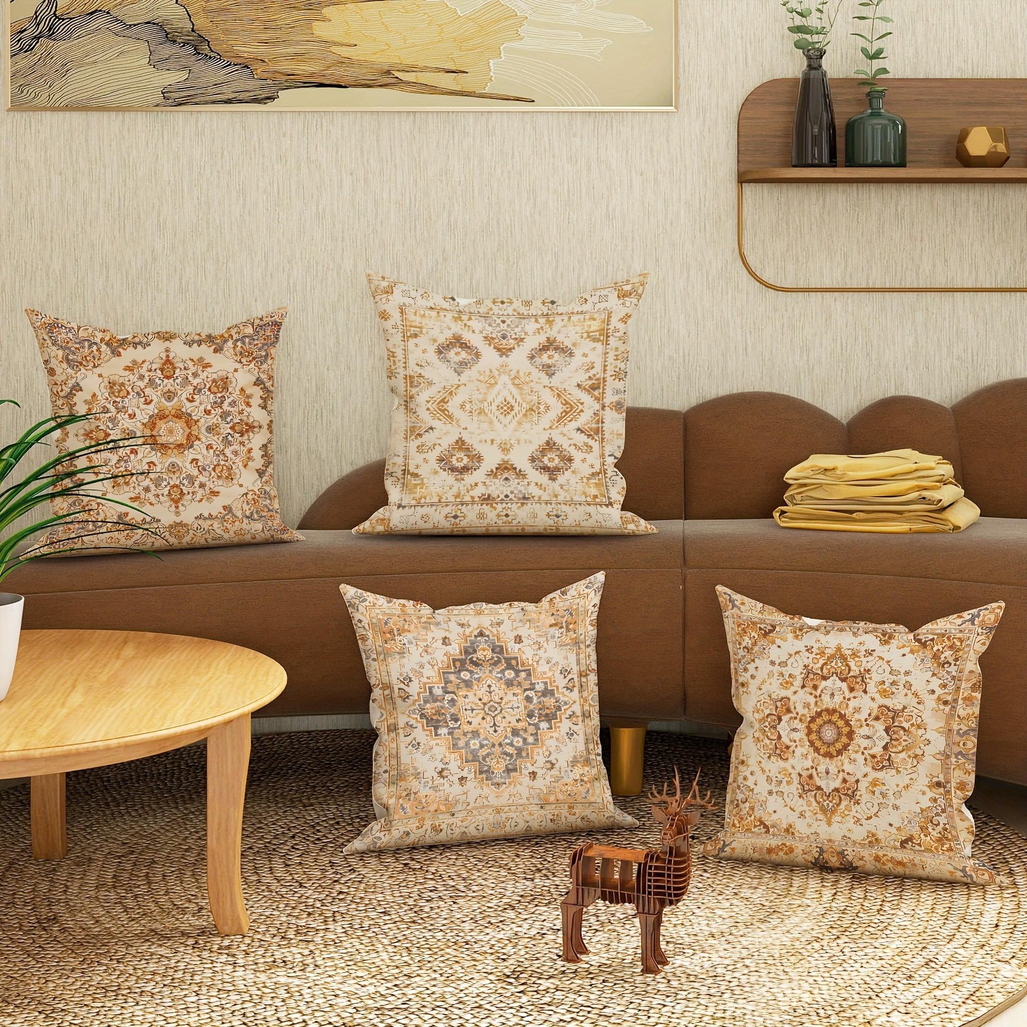 Pillow Covers Set of 4 Bohemia - Pillow Insert 18X18 ulasan dan harga