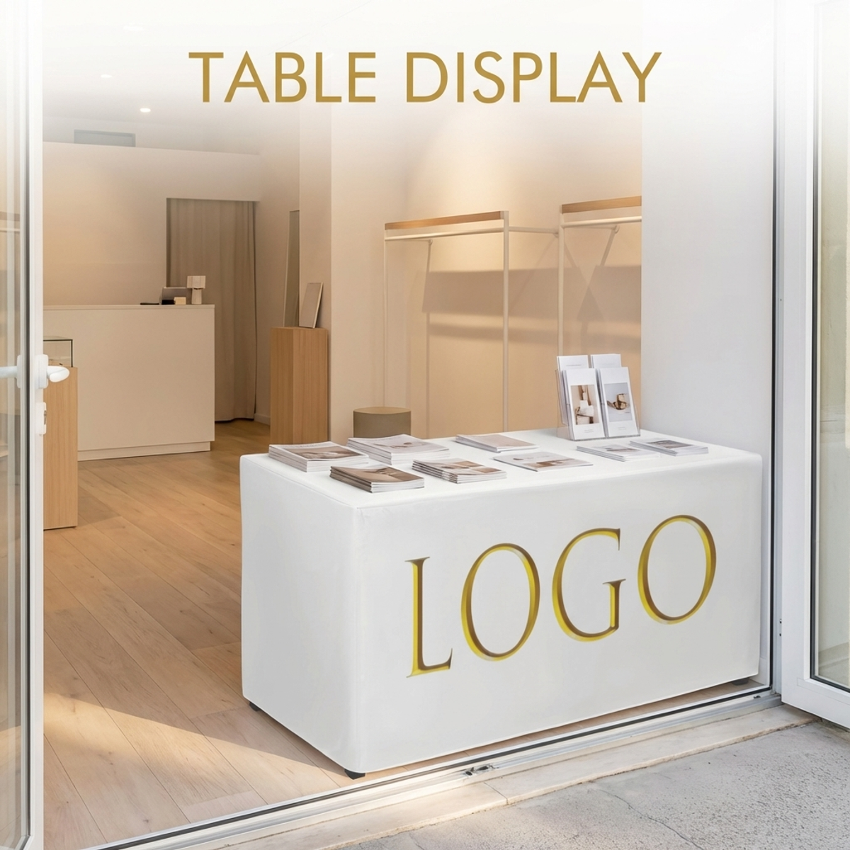 Custom White Tablecloth with G - Home Textiles Exhibition ulasan dan harga