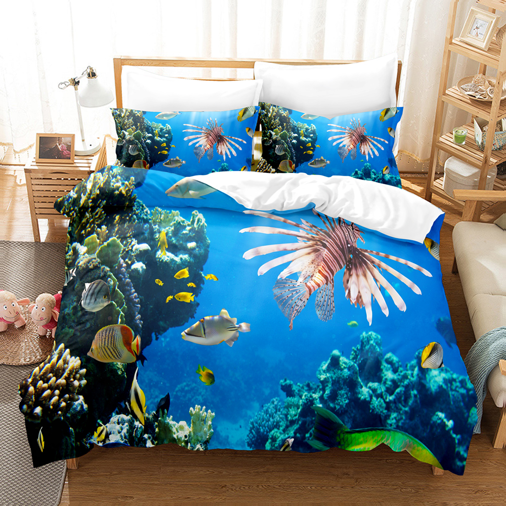 3D Print Undersea World Bed Li - Home Textiles Bedding ulasan dan harga