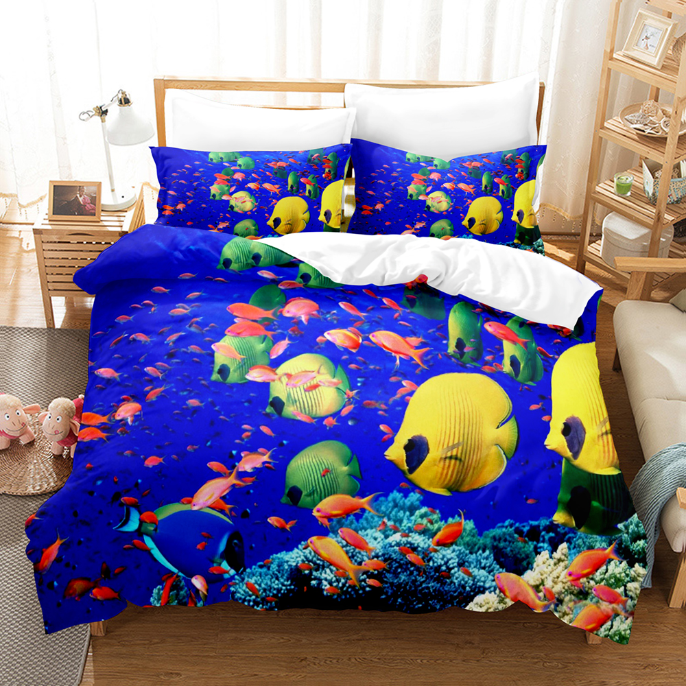 3D Print Undersea World Bed Li - Home Textiles Bedding ulasan dan harga