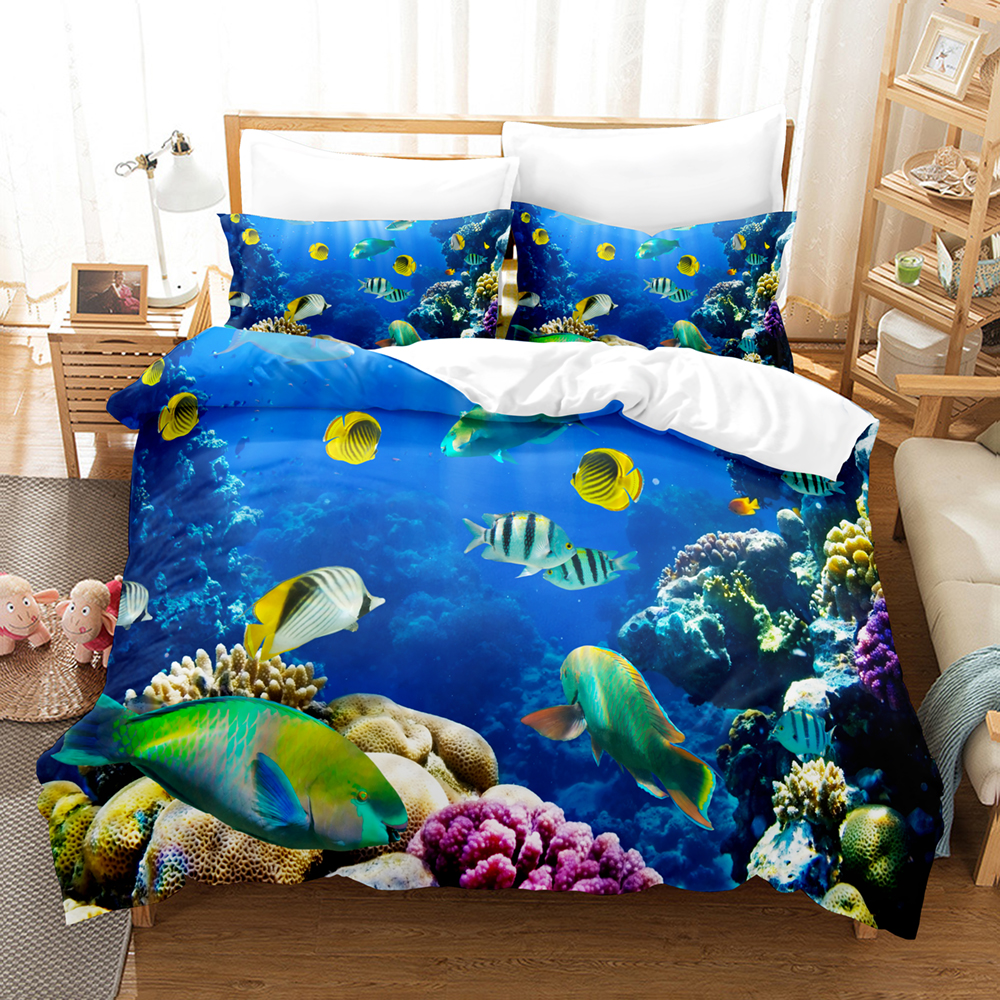 3D Print Undersea World Bed Li - Home Textiles Bedding ulasan dan harga