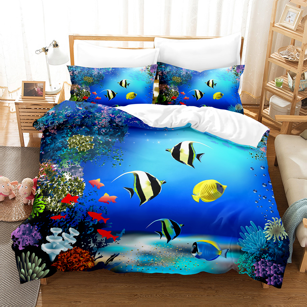 3D Print Undersea World Bed Li - Home Textiles Bedding ulasan dan harga
