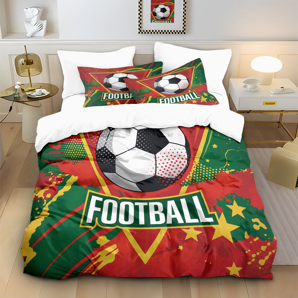 Soccer Football Print Duvet Co - Home Textiles Bedding ulasan dan harga